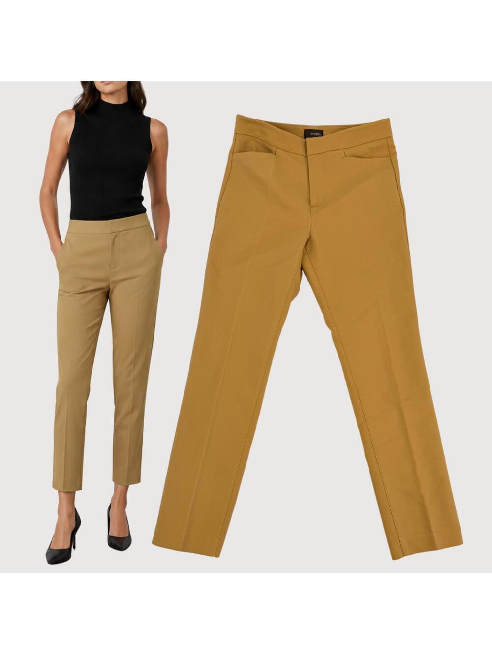 Crosby Madison Avenue Straight Leg Trouser Pant Camel 2